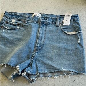 Abercrombie & Fitch Light Blue Frayed Hem Denim Shorts